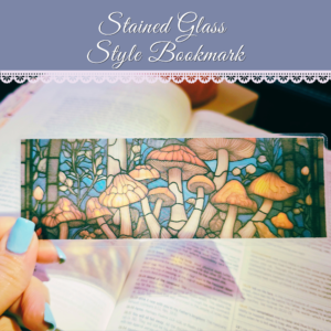 Forest Mushrooms Stained Glass Style Bookmark