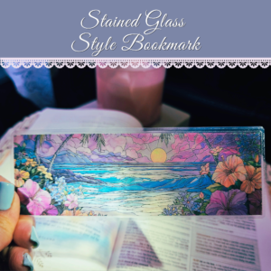 Beach Sunset Stained Glass Style Bookmark
