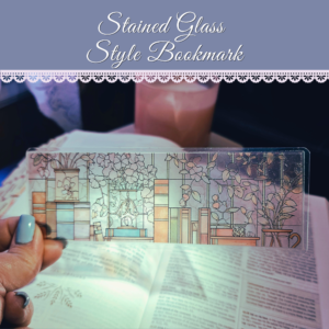 Cozy Bookshelf Stained Glass Style Bookmark