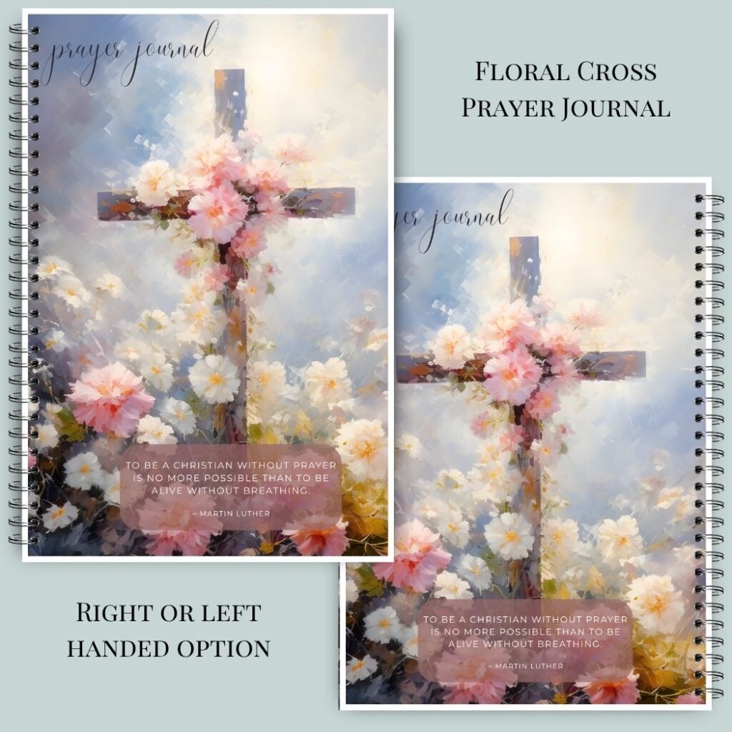 Floral Cross Prayer Journal Martin Luther