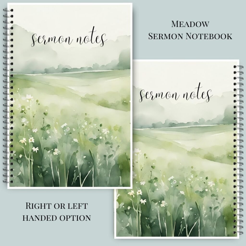 Watercolor Meadow Sermon Notebook
