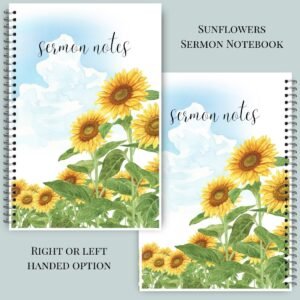 Watercolor Sunflower Sermon Notebook