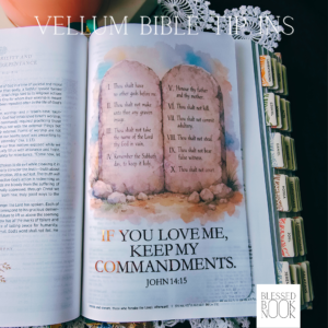 Ten Commandments Foiled Vellum Bible Tip In