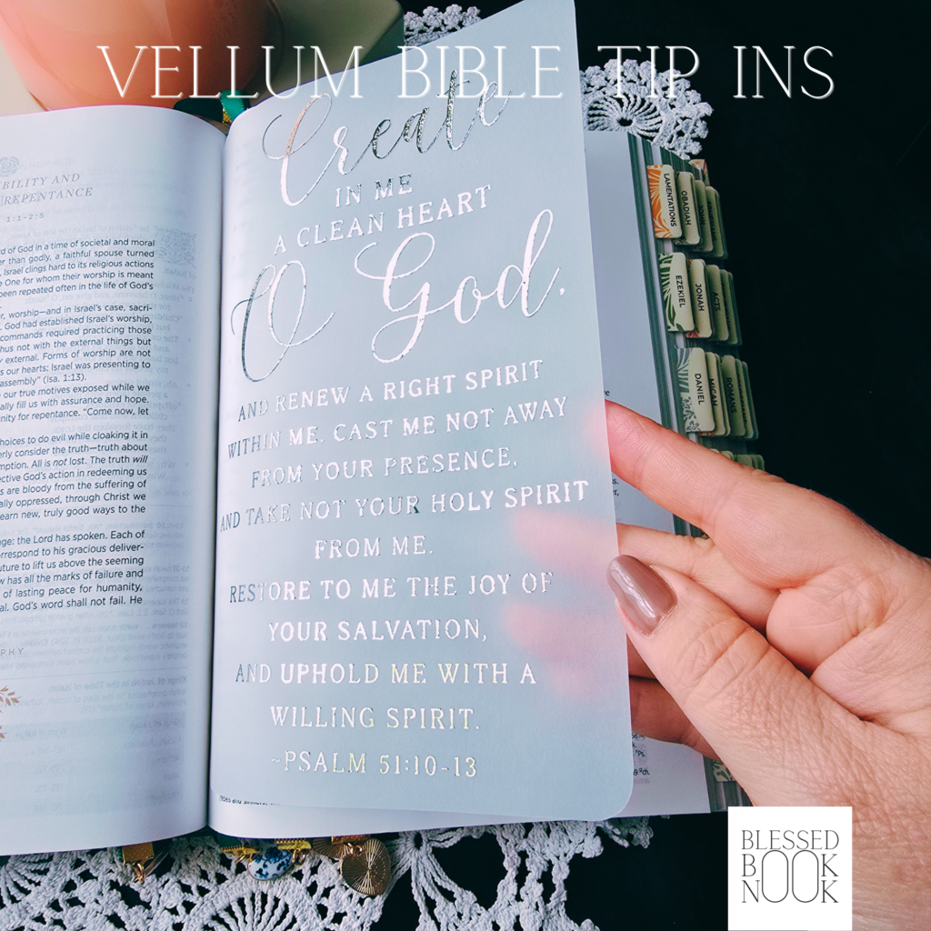 Foil Create in Me A Clean Heart Vellum Bible Tip In