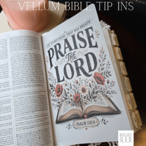 Praise – Bold Script Vellum Bible Tip In