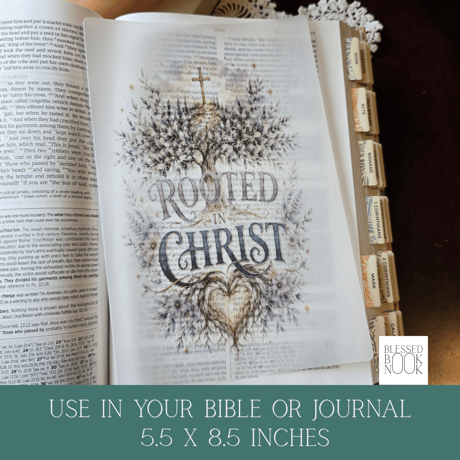 Rooted in Christ Vellum Bible Tip In - Image 2