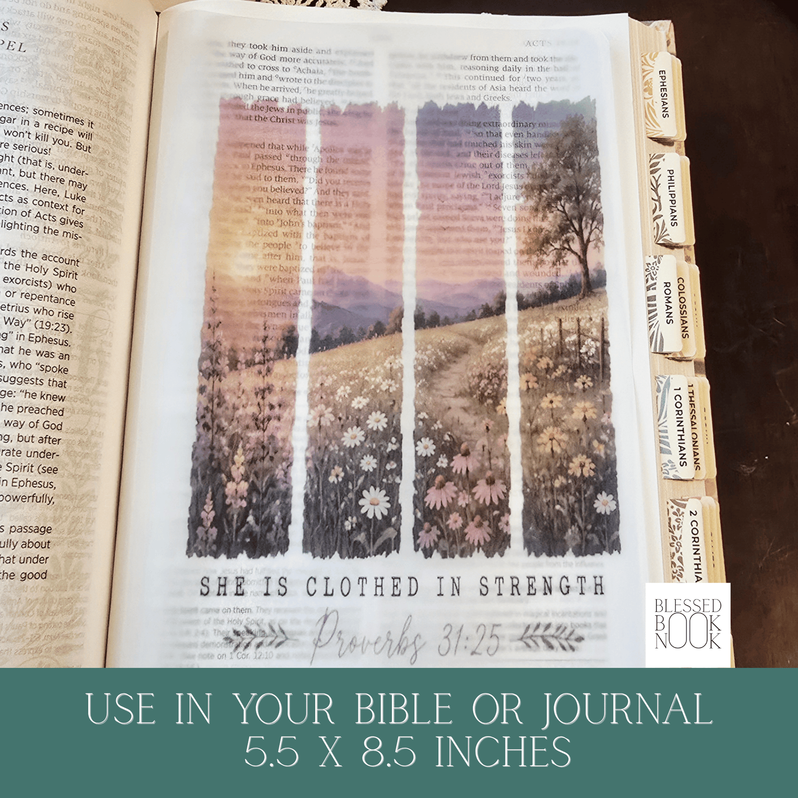 Strength & Dignity Vellum Bible Tip In - Image 2