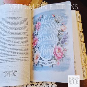 Praise the Lord – Floral Vellum Bible Tip In