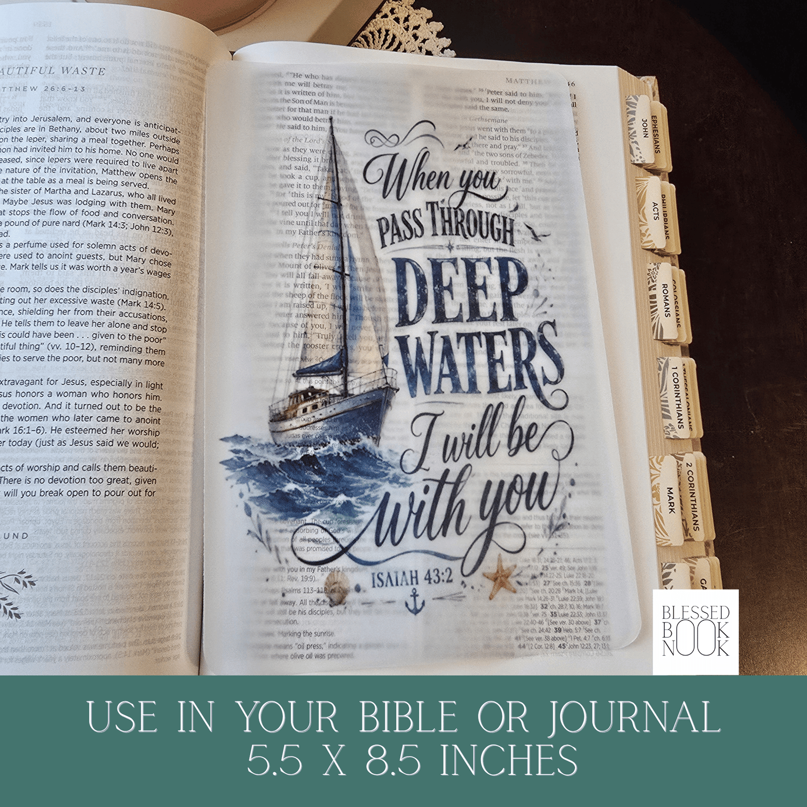 Deep Waters – Script Vellum Bible Tip In - Image 2