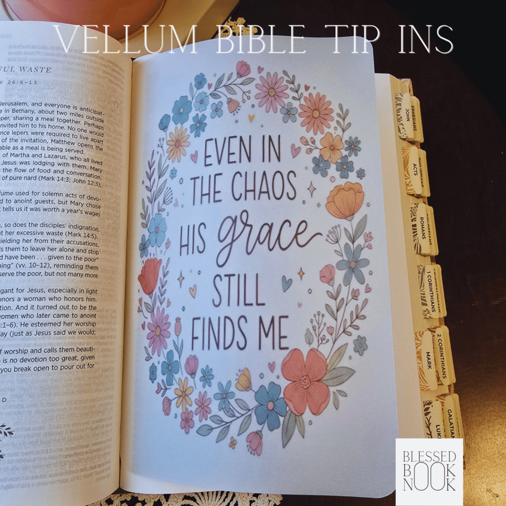 Grace Finds Me Vellum Bible Tip In