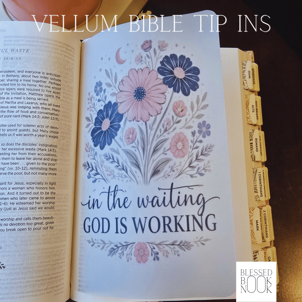 God Is Working Vellum Bible Tip In