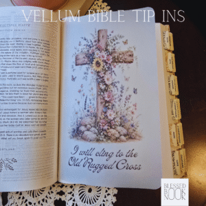 Old Rugged Cross Vellum Bible Tip In