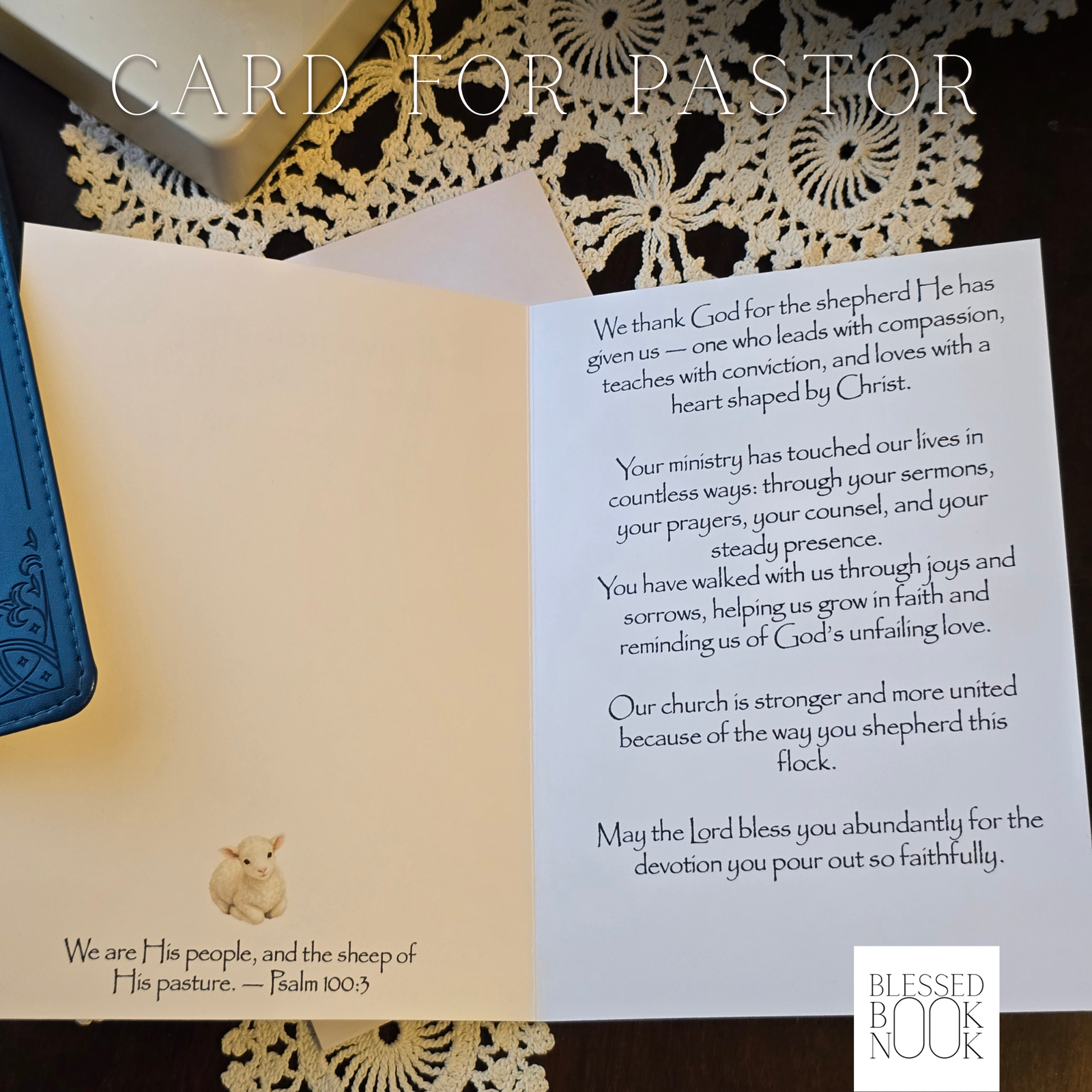 Pastor Appreciation Greeting Card- Lamb - Image 2