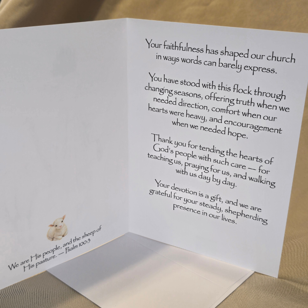 Pastor Appreciation Greeting Card- Shepherd - Image 2