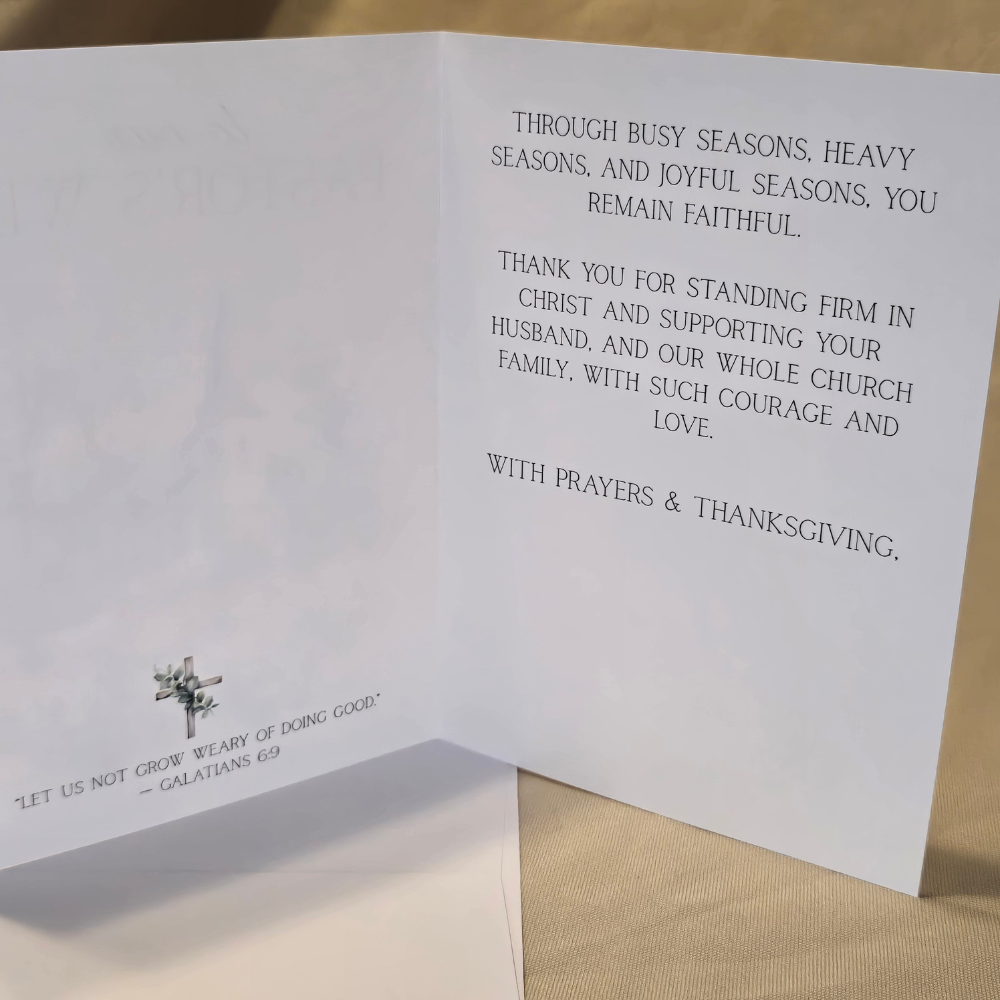 Pastor’s Wife Greeting Card | Christian Encouragement Card for Pastor’s Wife (BF203) - Image 2